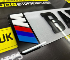 2x 4D Acrylic Stylish Car Number Plate BMW M POWER Sport Stickers Side Badges