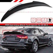 FOR 2013-2016 AUDI A4 B8.5 GLOSS BLACK PSM STYLE HIGHKICK DUCKBILL TRUNK SPOILER