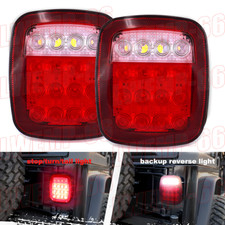 2 X Led Tail Lights Brake Reverse Stop Turn Signal For Jeep Semi Truck Trailer