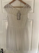 Womens White Lace Elite99 A Line Sleeveless Dress. Size 10