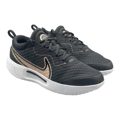 Nike Court Zoom Court Pro Black/Rose Gokd Women's Tennis Sz