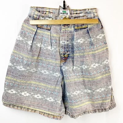 Vintage Women’s Blue Denim Shorts by Palmetto’s Patterned Size 7 High Waist - Photo 1/4