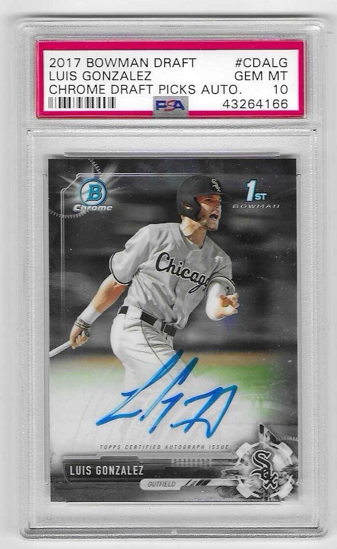 2017 1ST BOWMAN CHROME DRAFT PICKS LUIS GONZALEZ AUTO RC #CDA-LG PSA GEM MT 10