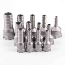 BSP 1/4"-2" Stainless Steel Female Thread Fitting x Barb Hose Tail End Connector