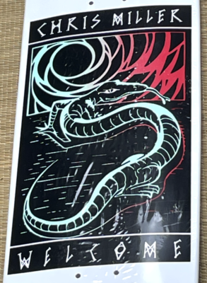 🔥 Chris Miller Lizard Welcome Skateboard deck White Dip