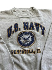 VTG 80s United States Navy Pullover Mens M USA Made Army Military Florida