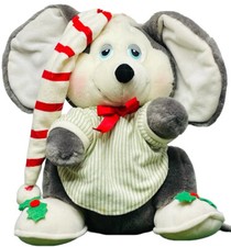 APPLAUSE SUGARPLUM MOUSE CHRISTMAS PLUSH TOY NIGHTSHIRT STOCKING CAP HOLLY 1987