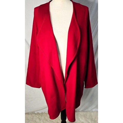 Clara Sun Woo Jacket XL Extra Large Red Lagenlook Coat Oversized Pockets