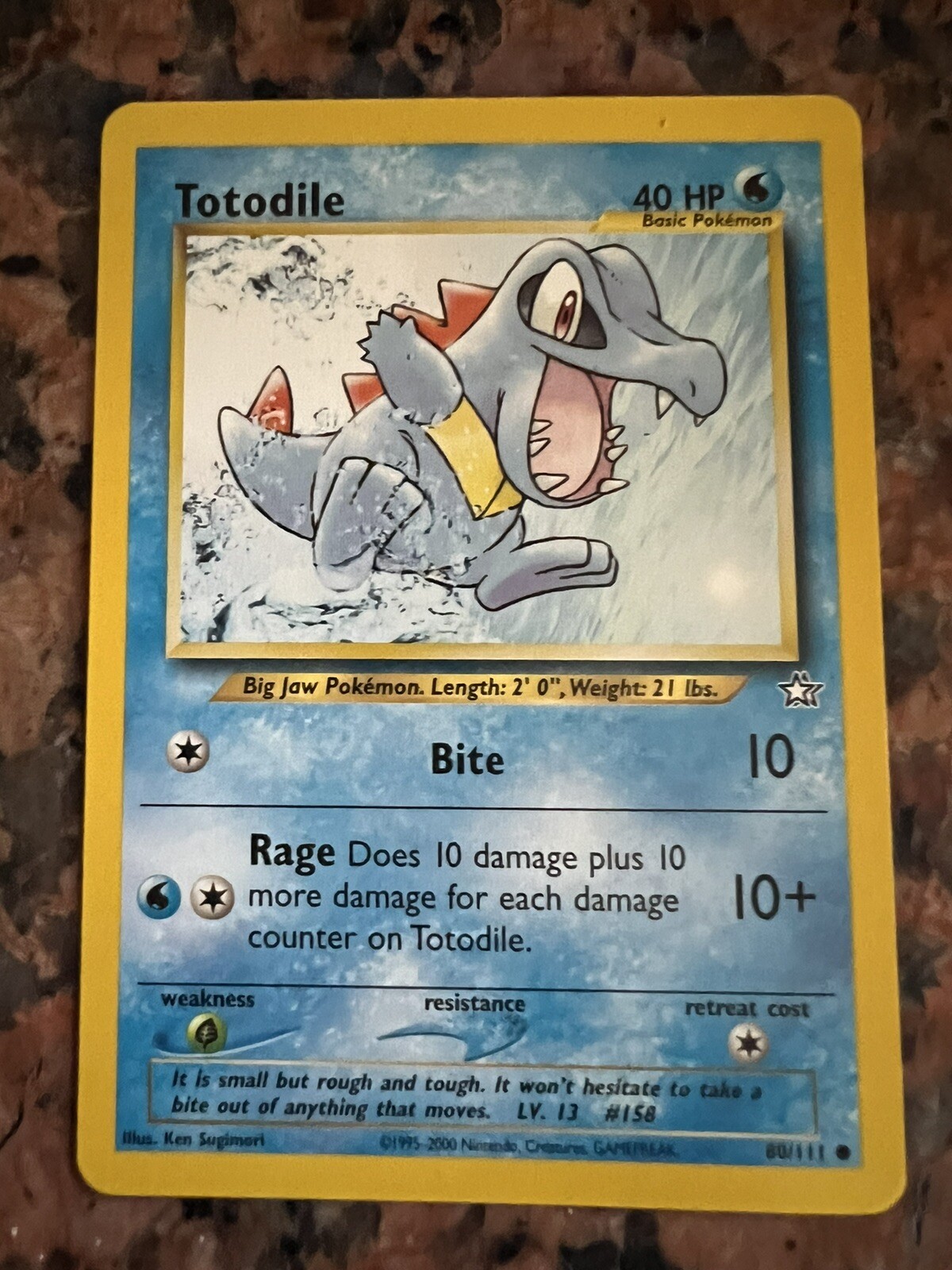 Pokémon TCG Totodile Neo Genesis 80/111 Regular Unlimited Common