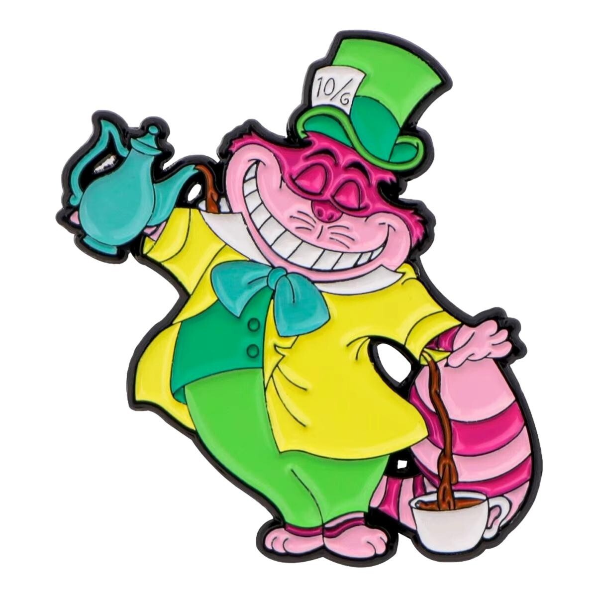 Alice In Wonderland Cheshire Cat Mad Hatter 1.25 Inch Tall Enamel
