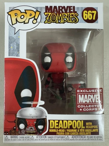 Deadpool with Headpool 667 ~ Marvel: Zombies ~ Funko Pop Vinyl + FREE PROTECTOR