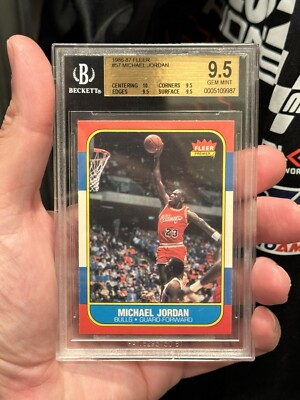 1986 Fleer #57 Michael Jordan Rookie BGS 9.5 - 10 Centering With