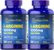L-Arginine 1000Mcg , 100 Count Pack of 2 , Total 200