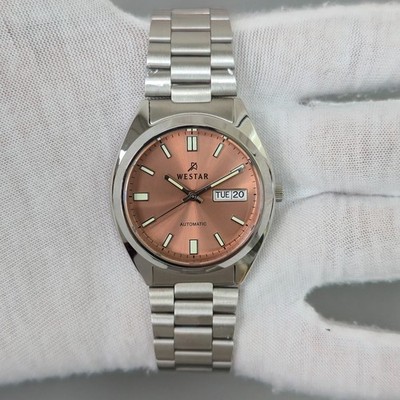 Westar 80017STN109 Automatic With Seiko Movement Salmon Dial 38mm New Mens Watch