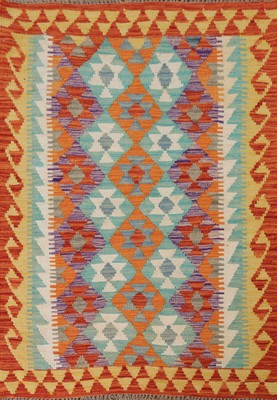 Flatweave Reversible Multicolor Kilim Oriental Accent Rug 3x5 Ft Geometric Rug