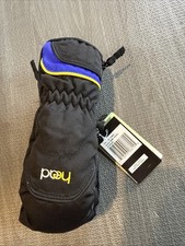 Kids Head Junior Winter Ski Mittens Zip Up Side Black Size XS 3-4 years NWT