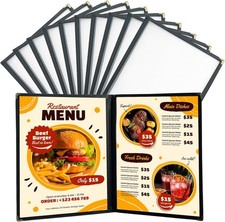 8.5 X 11 Inch Menu Covers, 10 Pack 2 Page 4 View Menu Holder, Restaurant Menu Co