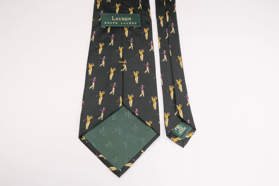 Corbata Ralph Lauren England negra, dorada, granate SEDA GOLF GOLF GOLFISTA 55" Foto 4 de 4