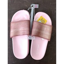 Cat Jack Kids Girls Pink Glitter Slides Sandals Size M 2/3