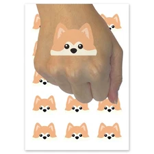 Peeking Akita Inu Dog Temporary Tattoo Fake Body Art