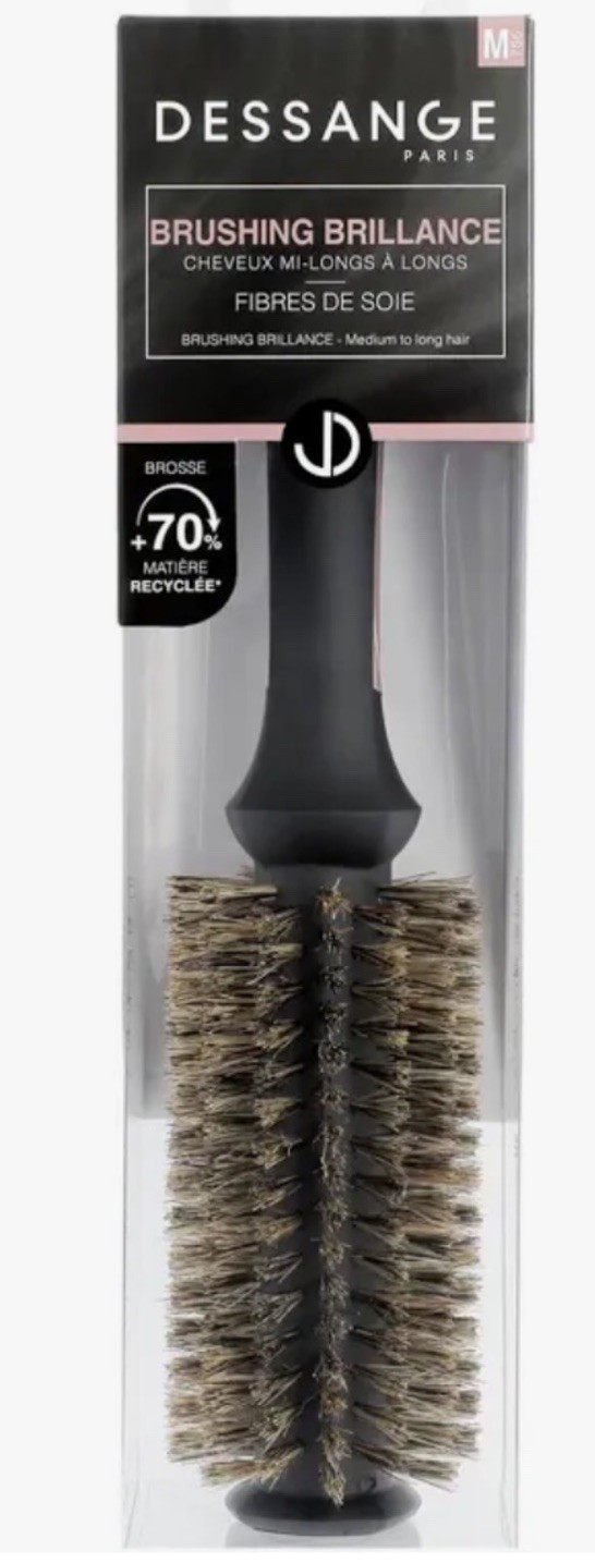 Brosse cheveux DESSANGE fibres de soie pour un Brushing facile et rapide le matin