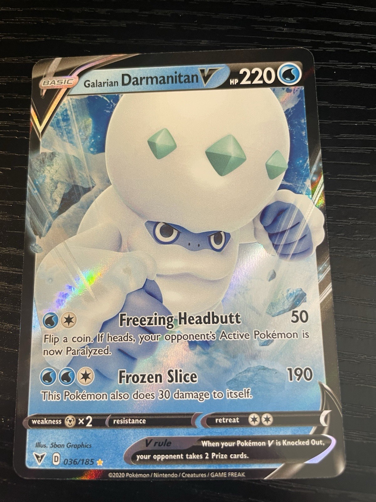 Galarian Darmanitan V [LP] - Pokemon TCG Vivid Voltage 036/185 [Ultra Rare]