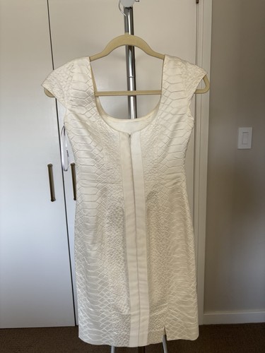 Gianni Versace SpA Vintage White Python Embossed Bodycon Dress Made in Italy