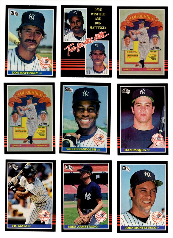1985 Donruss Baseball Yankees lot of 45 w/ Mattingly - UNLIMITED SHIPPING $4.00