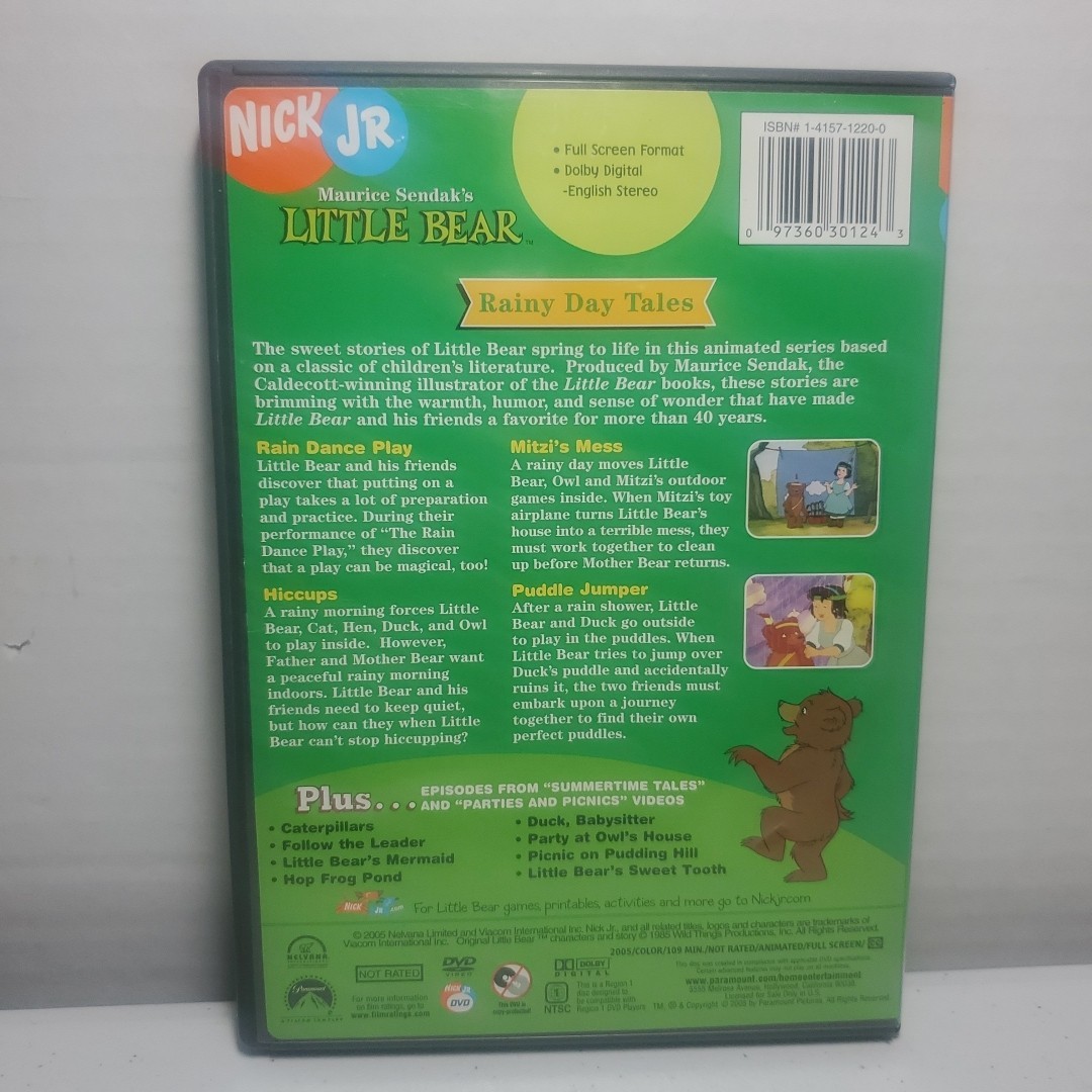 Little Bear: Rainy Day Tales (DVD, 2005) Nick Jr ULTRA RARE
