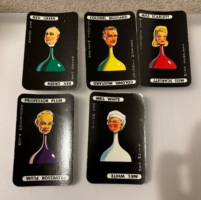 Cluedo 1972 Original Vintage Spieler 5 Karten, Ersatzteile gebraucht