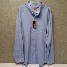 IZOD Blue Plaid Men's Button-Down Long Sleeve Dress Shirt 3XLT Big  Tall NWT