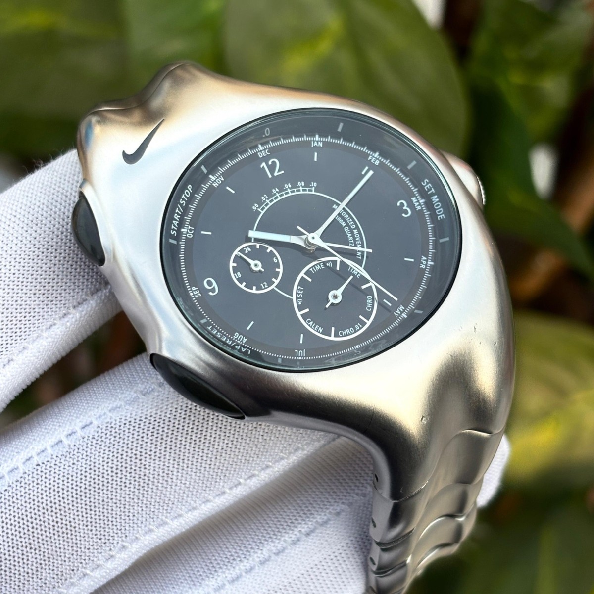 Vintage Nike Triax Armored Chronograph Oval Shape Japan Quartz