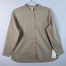 lululemon Women's Long Sleeve All Days Shirt Size 6 Taupe Button-Up NWT