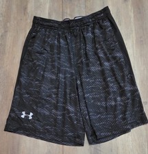 Under Armour Heatgear Athletic Loose Fit Black  Gray Shorts Men L