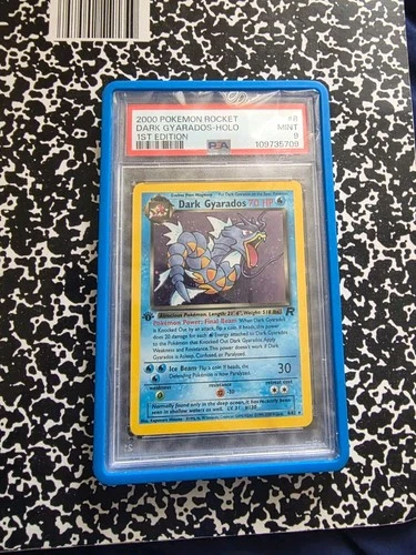 Pokemon Dark Gyarados Holo 1st Edition PSA 9 Mint With Case