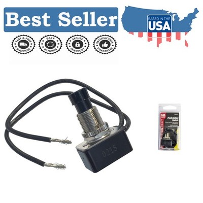 Versatile Electrical Motor Rated Push-Button Switch, 10A / 125V AC, Black