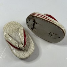 Vtg Japanese Kimono Dance Doll shoes smallHeavy Hard Plastic  Steel Tap