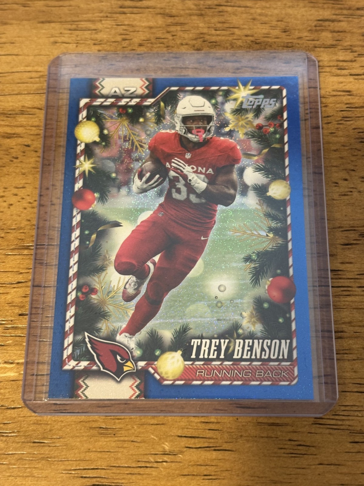 2026 Topps Holiday Football Trey Benson #101 - Blue Glitter - Cardinals