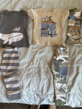 Carter s 18M Dinosaur Pajama Set Cotton Knit Long Sleeve Snug Fit Striped Boys
