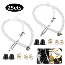 2 Pcs Brake Bleeder Hose One Way Check Valve Tube Bleeding Tool Kit Silver Us