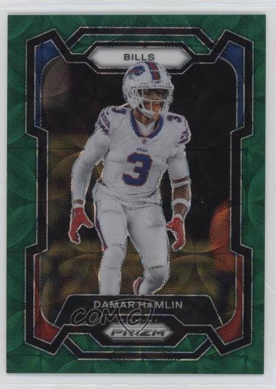 2023 Panini Prizm Green Scope Prizm 75/75 Damar Hamlin #27 1cw4