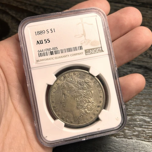 1889-S MORGAN DOLLAR NGC AU-55 Key Date Very Original Coin