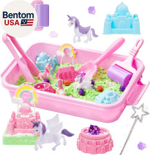 Unicorn Sensory Bin, Unicorn Toy for Kids,Castle Moulds, Sand Art Kit for Boys a