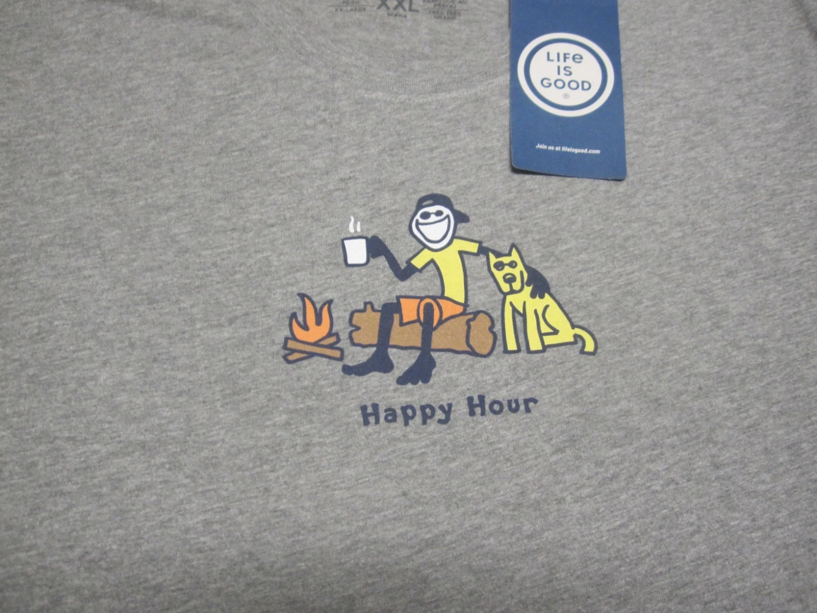 LIFE IS GOOD NEW Campfire Camp Dog Happy Hour Mens SS TShirt Tee NWT Size 2XL
Opens in a new window