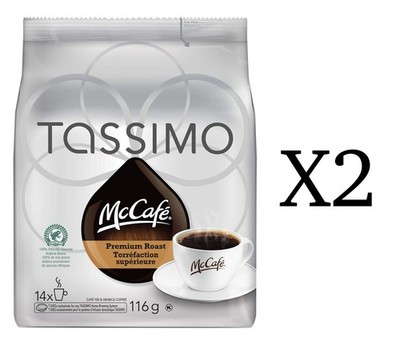2X Tassimo McCafé Premium Roast Coffee Single Serve 14 T-Discs