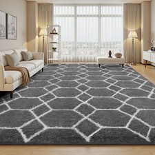 Fluffy Rugs Large Shaggy Rug Living Room Bedroom Anti-Slip Soft Carpet Floor Mat