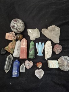 Crystal Bundle Tower Carvings Palm Freeform Tumble Stone