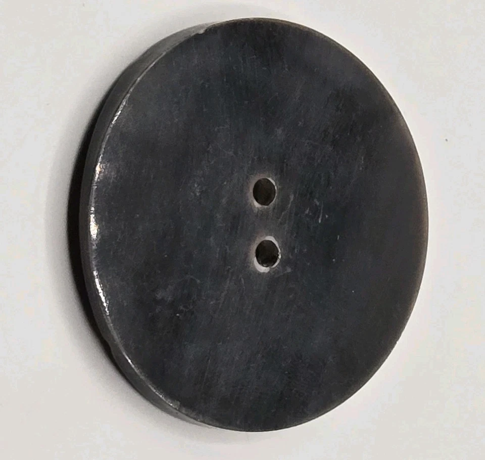 New Large 2 inch Carved Burnt Horn Button 2-Hole - Image 2 of 4