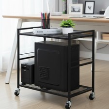 Under Desk CPU Holder Stand with Adjustable Foot Mats and Space-Saving Design