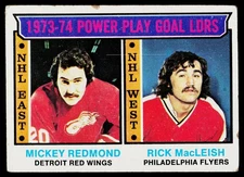 1974-75 Topps Power Play Goal Ldrs Mickey Redmond Rick MacLeish #6 HOCKEY